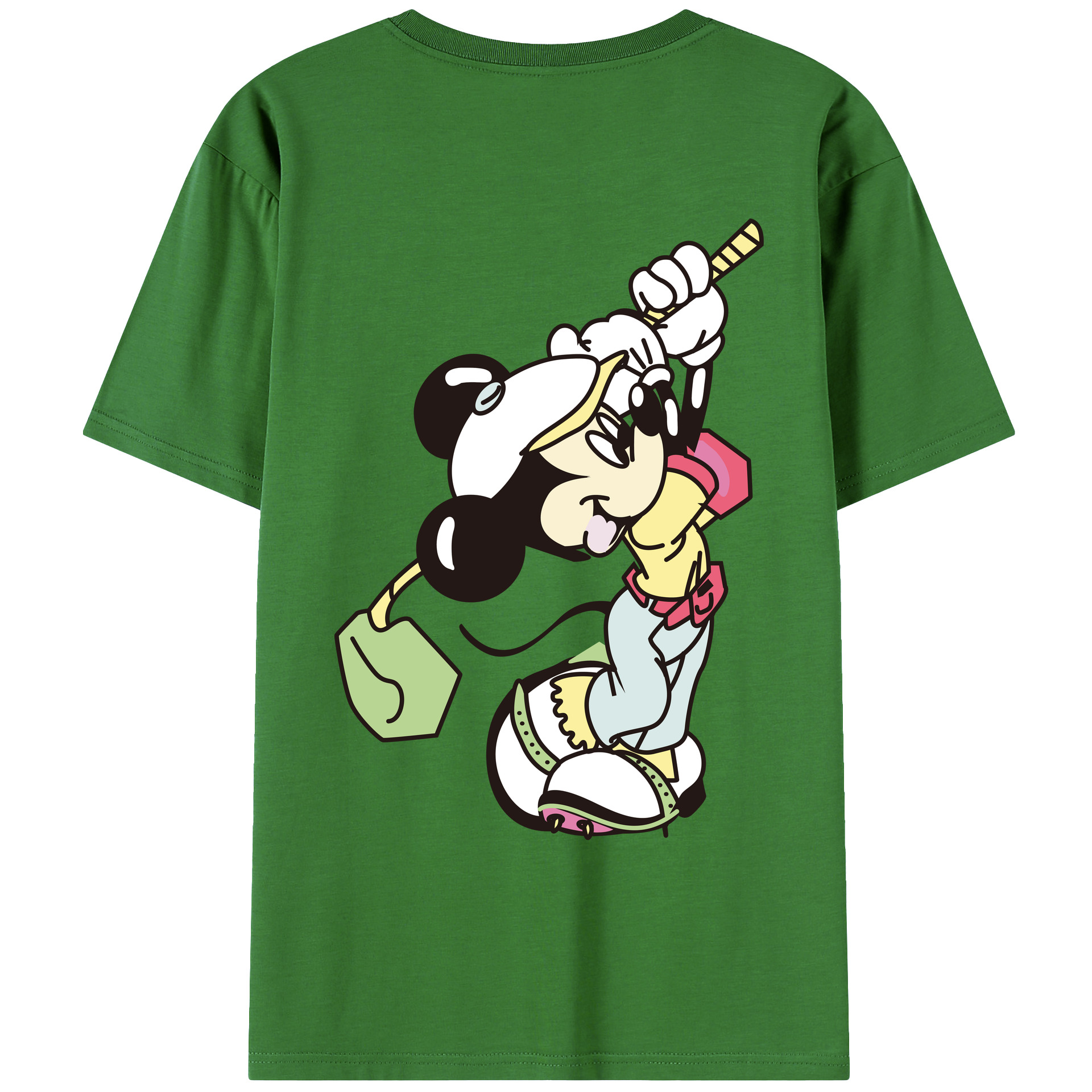 （画像用） ミッキーマウス Mickey Mouse レディース半袖Tシャツ(バックプリント)